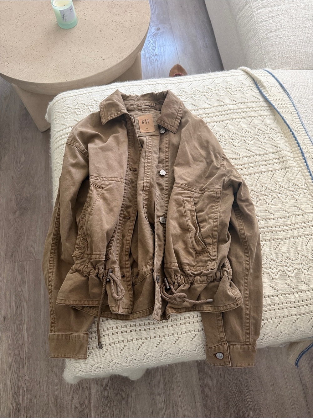 GAP Cotton Drawstring Waist Jacket - Tan